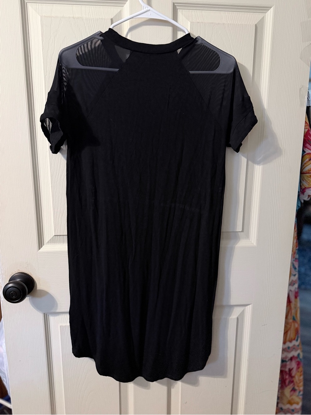 American Eagle Outfitters Black Mesh-Shoulder Midi Dress - Picture 2 of 4